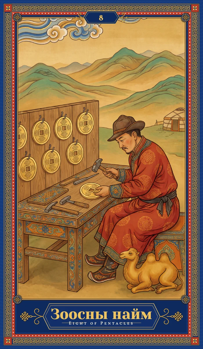 Зоосны найм (Eight of Pentacles)