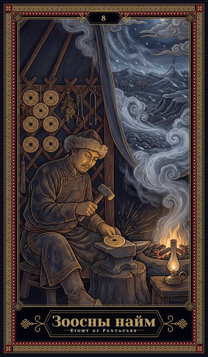 Зоосны найм (Eight of Pentacles)